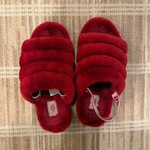 UGG Red Plush Slippers